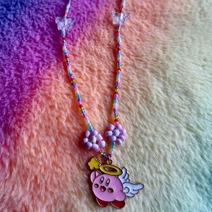 Kirby Angel enamel Charm Hand beaded necklace